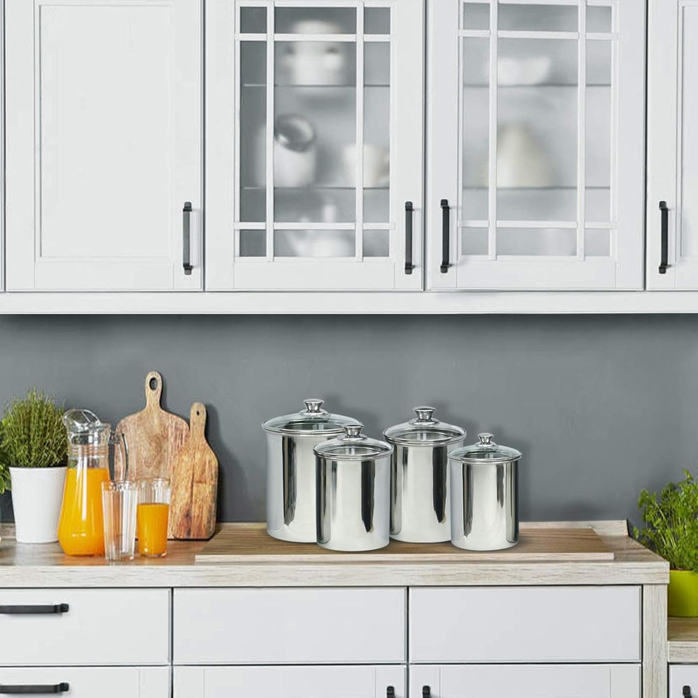 4-Piece Stainless Steel Food S - Food Storage Set Glass reseña y precio