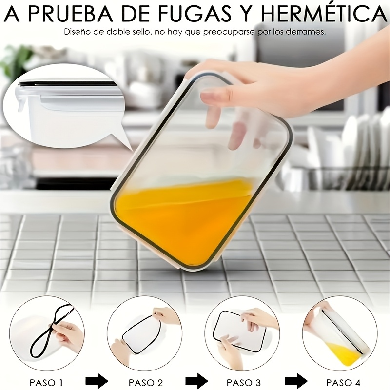 8Pcs Set Includes 4 Containers - Food Storage Cabinet For Kitchen reseña y precio