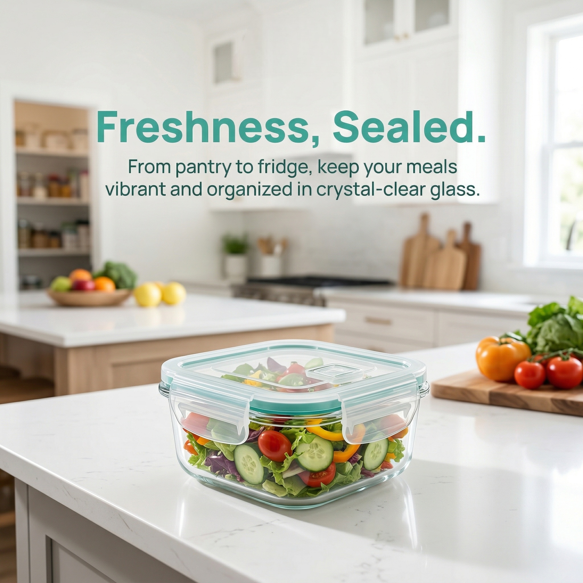 A set of 8 food storage contai - Food Storage Set Glass reseña y precio