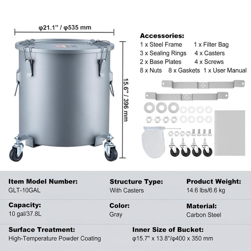 Carbon Steel Oil Transport Con - Food Storage Lid reseña y precio