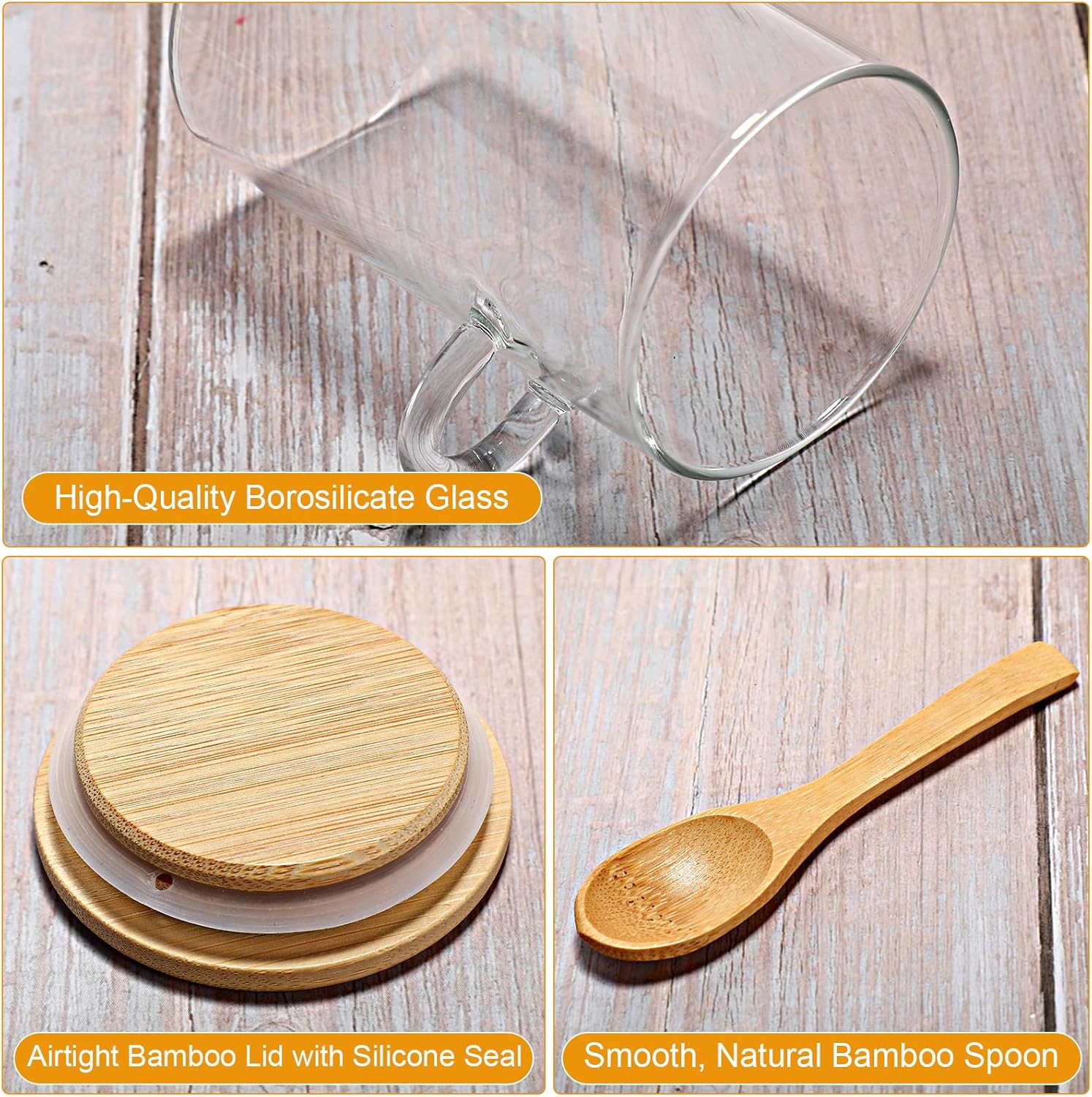 10 Pack Glass Jars with Bamboo - Food Storage Set Glass reseña y precio