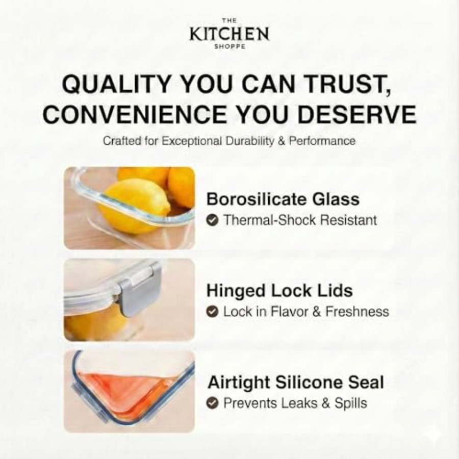 KITCHEN SHOPPE 24pc Borosilica - Food Storage Glass Containers reseña y precio
