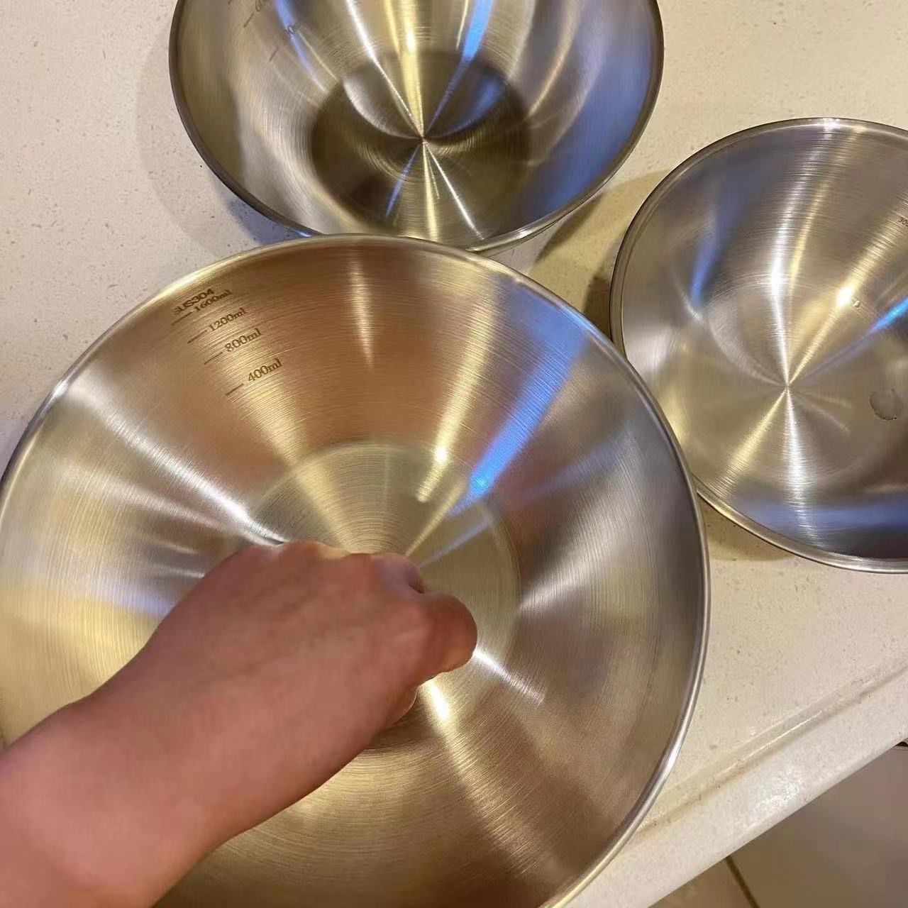 1-3 Stainless Steel Bowl Set w - Food Storage Eco Friendly reseña y precio