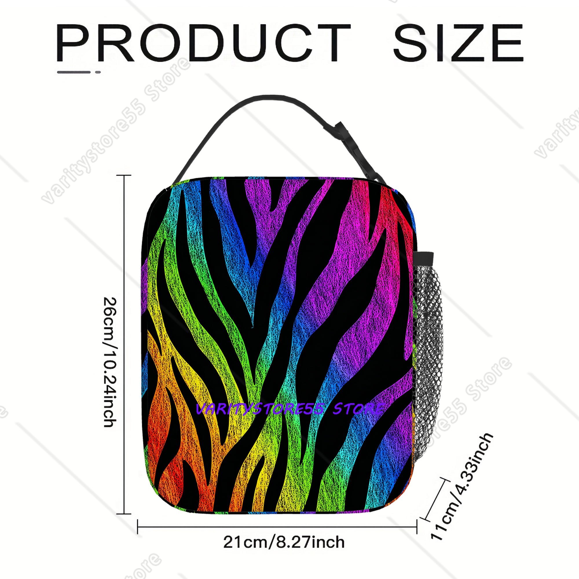Rainbow Zebra Stripe Pattern L - Zebra Food Storage reseña y precio