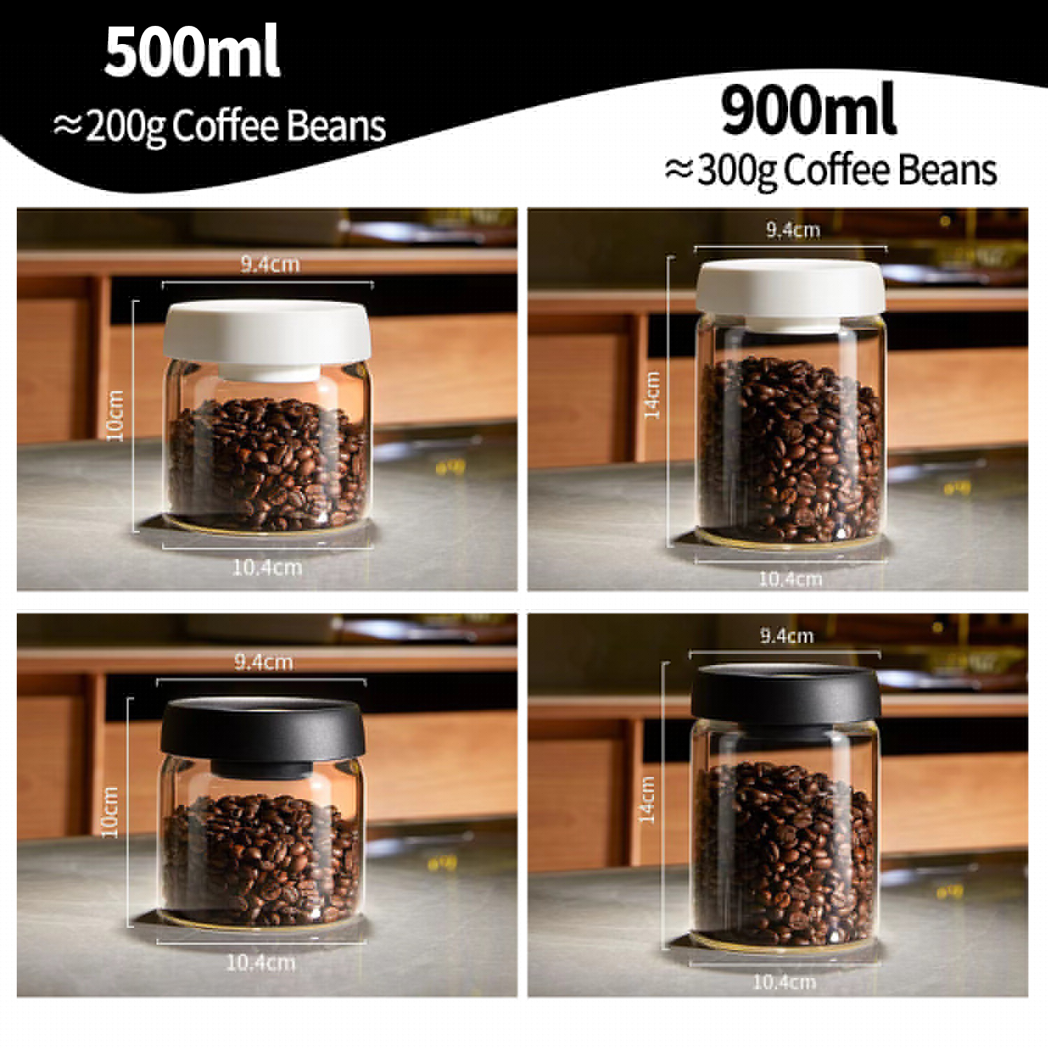 OANKR Vacuum Coffee Canister 5 - Food Storage Glass Containers reseña y precio