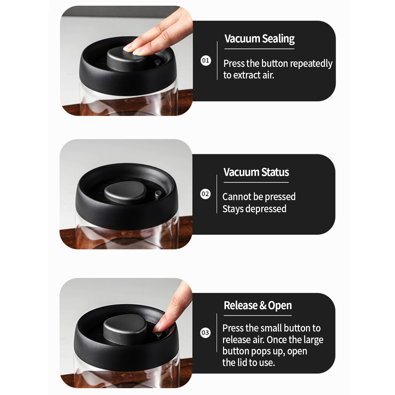 OANKR Vacuum Coffee Canister 5 - Food Storage Glass Containers reseña y precio