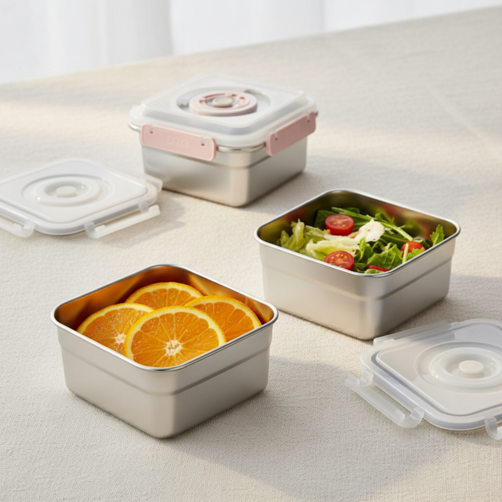 3 Pieces Stainless Steel Food  - Food Storage Safe reseña y precio