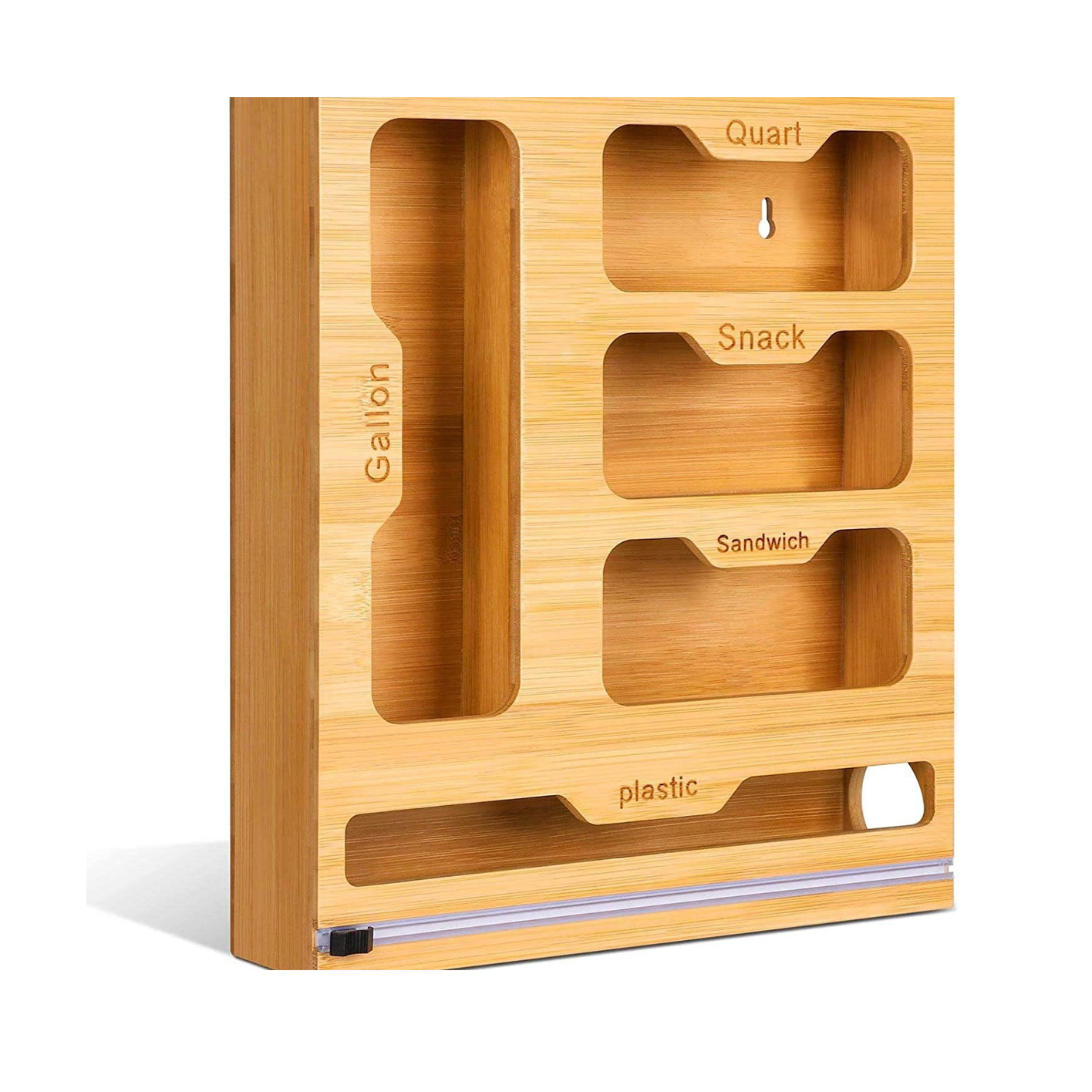 Bamboo Ziplock Food Bag Holder - Food Storage Dispenser reseña y precio