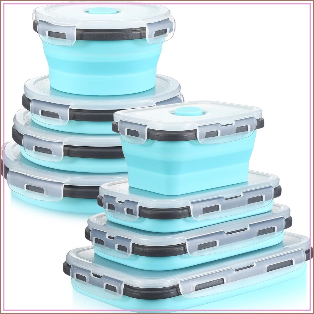 8 Pcs Collapsible Food Storage - Food Storage Safe reseña y precio