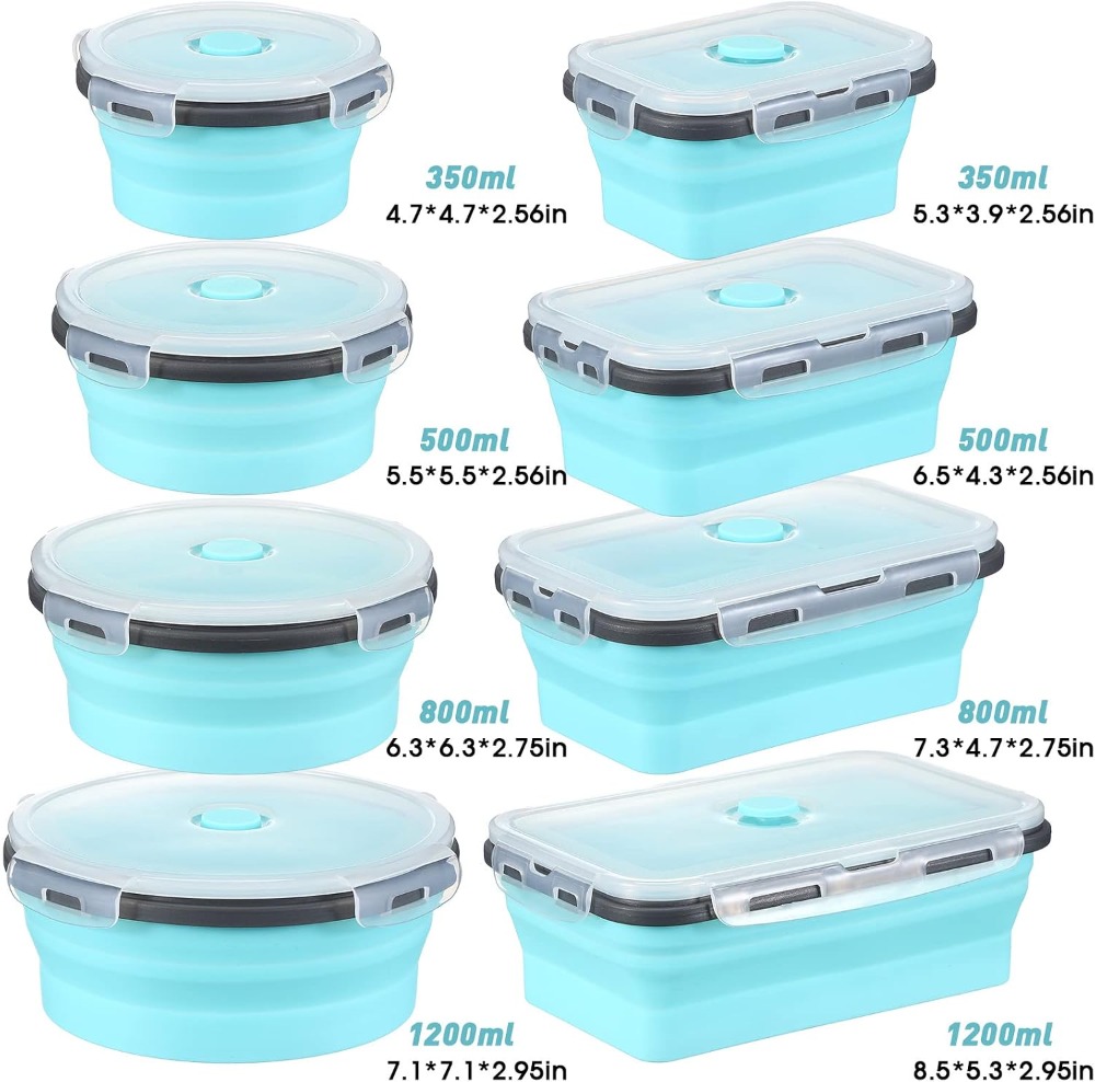 8 Pcs Collapsible Food Storage - Food Storage Safe reseña y precio