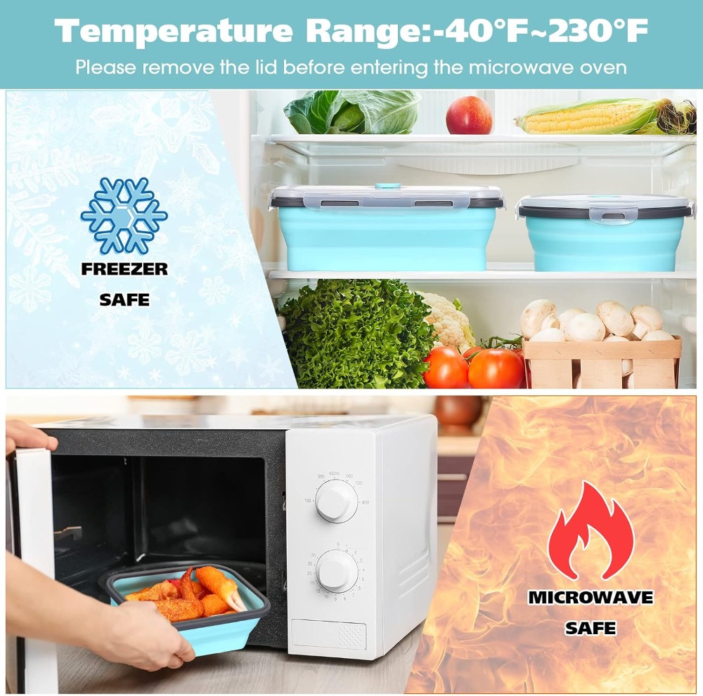 8 Pcs Collapsible Food Storage - Food Storage Safe reseña y precio