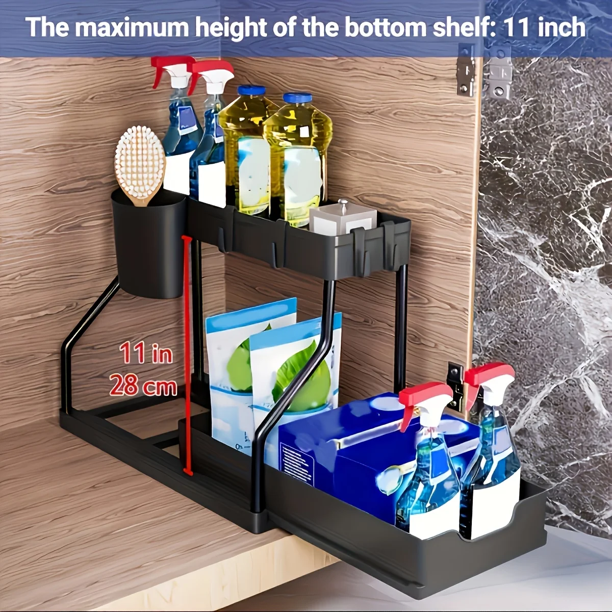 Under Sink Organizer Space Sav - Food Storage Cabinet For Kitchen reseña y precio