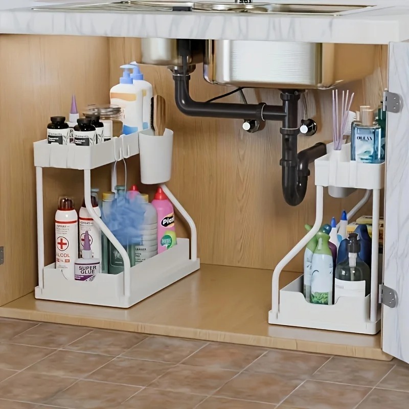 Under Sink Organizer Space Sav - Food Storage Cabinet For Kitchen reseña y precio