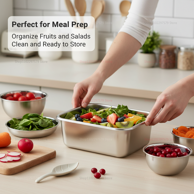 Plate Stainless Steel Food Con - Food Storage Eco Friendly reseña y precio