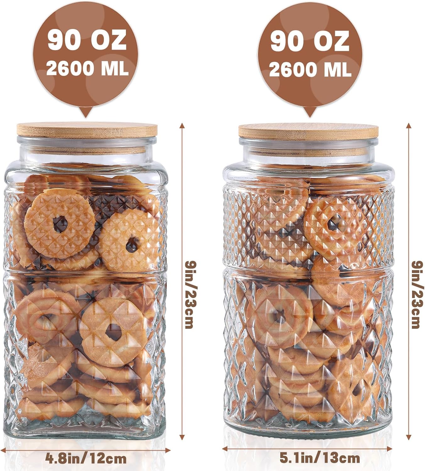 0.7Gallon/2600ml Glass Cookie  - Food Storage Set Glass reseña y precio