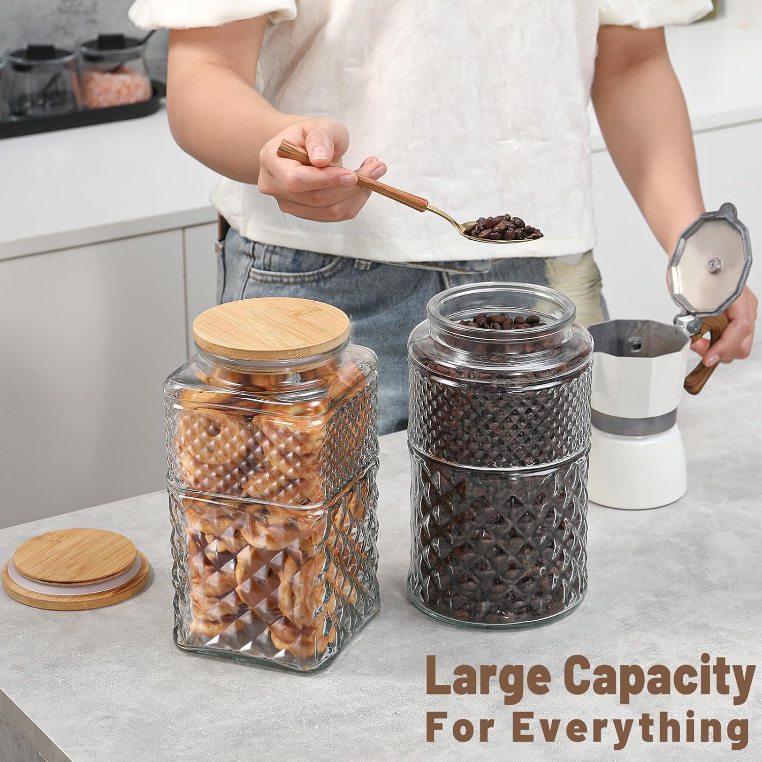 0.7Gallon/2600ml Glass Cookie  - Food Storage Set Glass reseña y precio