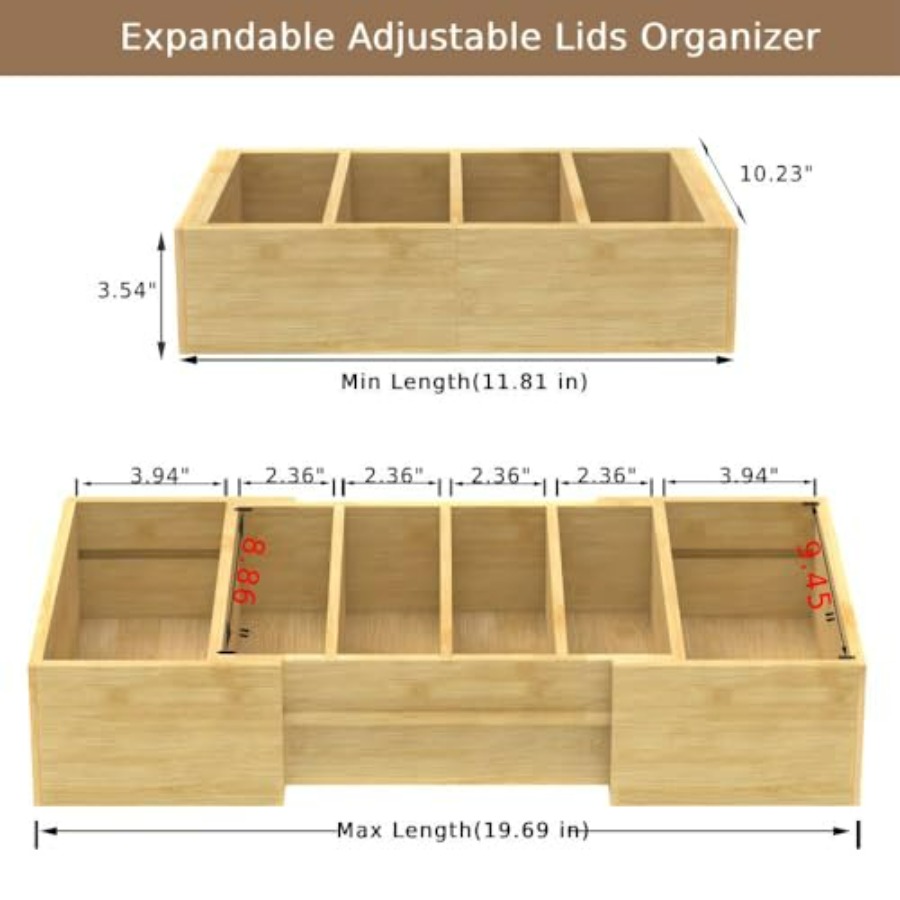 Lid Organizer for Cabinet, Bam - Food Storage Cabinet For Kitchen reseña y precio