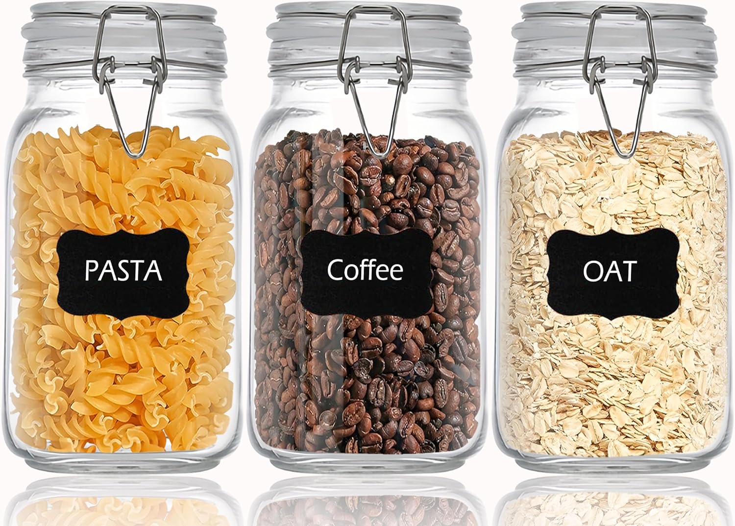 Clear Food Storage Jars 50oz S - Food Storage Set Glass reseña y precio
