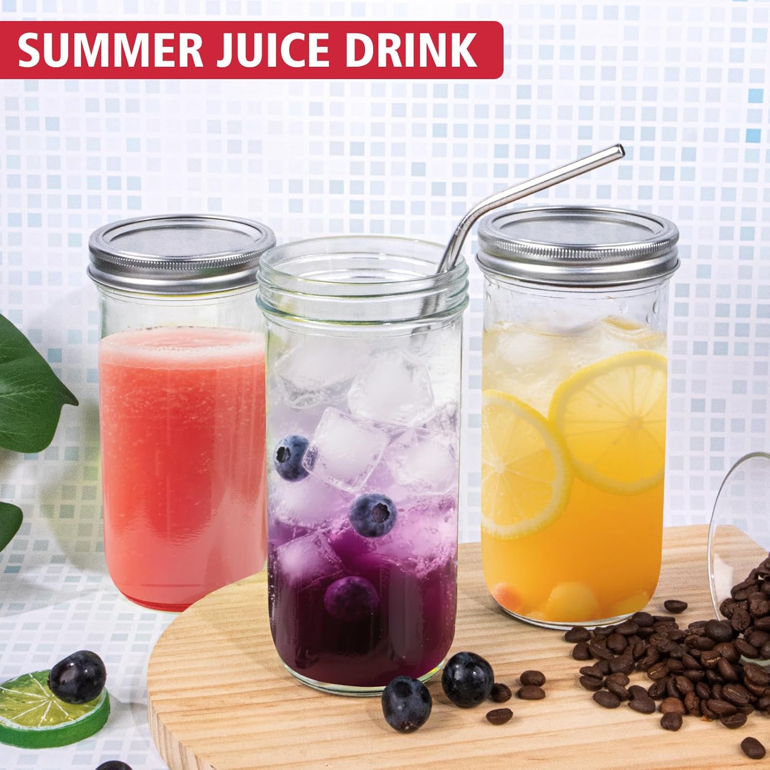 Jars Wide Mouth 6 Pack, 24oz G - Food Storage Lid reseña y precio