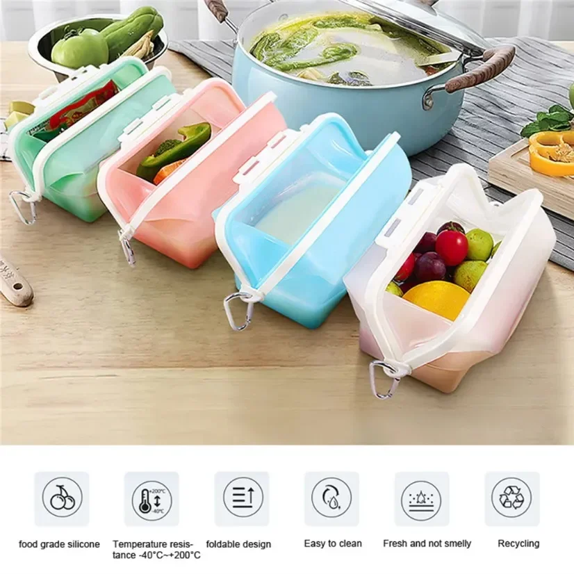 Silicone Travel Premium Reusab - Food Storage Eco Friendly reseña y precio