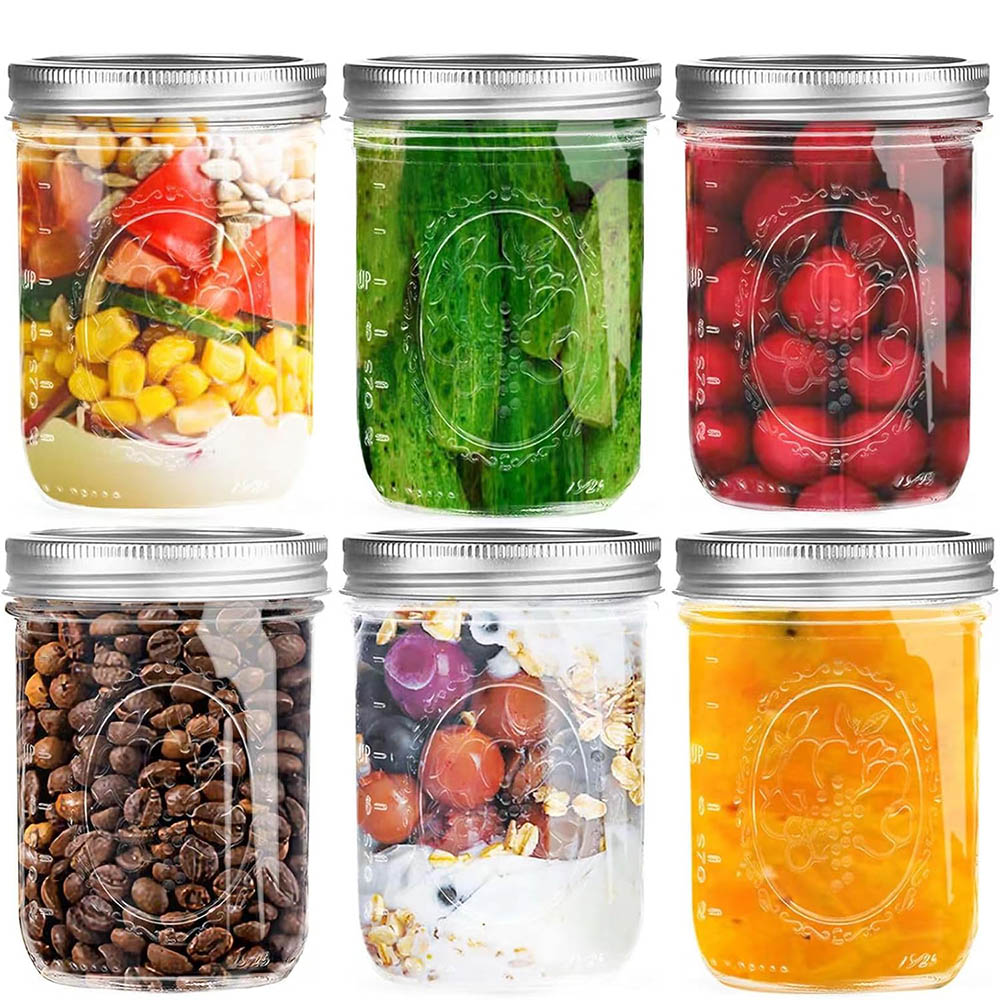 16oz Wide Mouth Mason Jars wit - Food Storage Lid reseña y precio