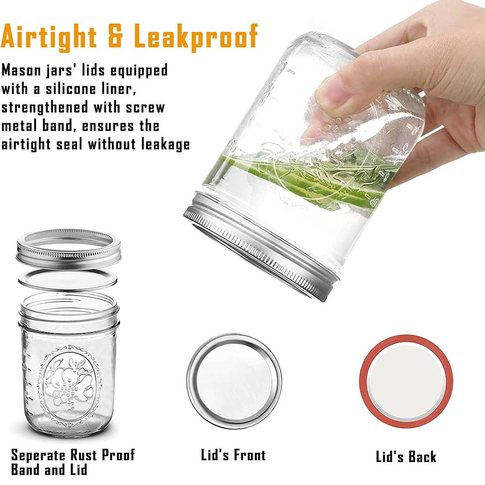 16oz Wide Mouth Mason Jars wit - Food Storage Lid reseña y precio