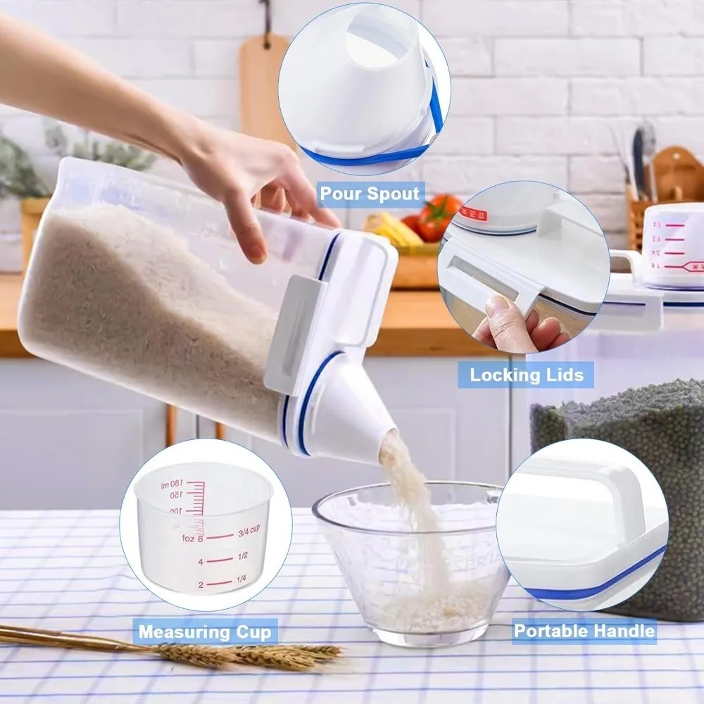 Rice Dry Food Storage Containe - Food Storage Dispenser reseña y precio