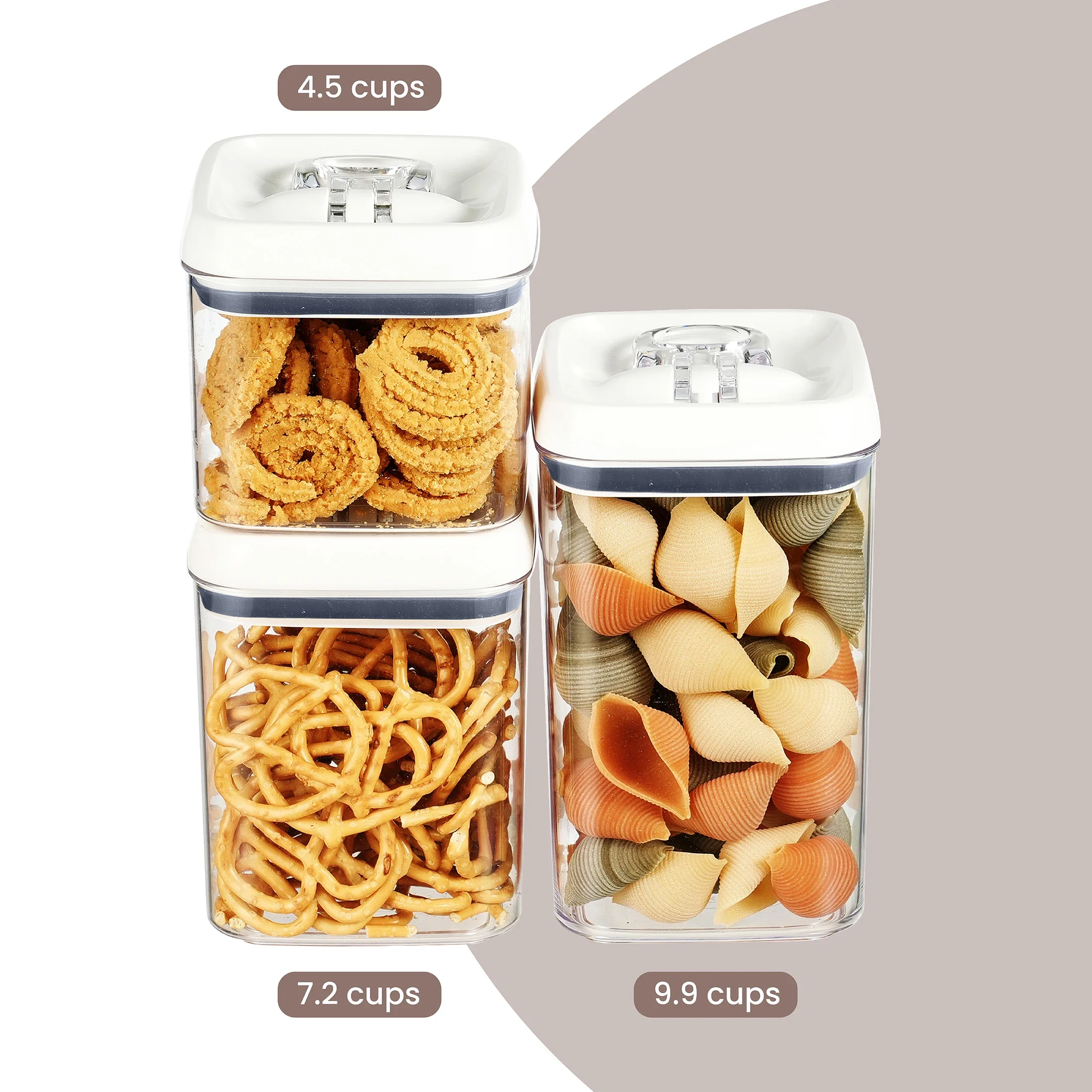Canister Pack of 3, Flip-Tite® - Food Storage Square Containers reseña y precio