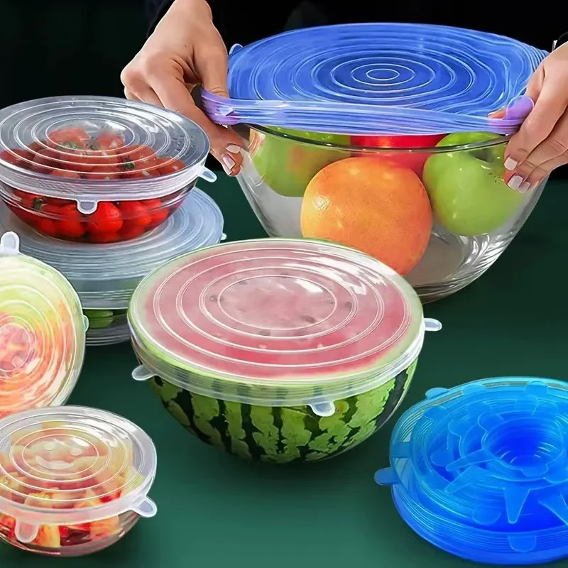 6pcs Silicone Covers Adaptable - Silicone Stretch Lid reseña y precio