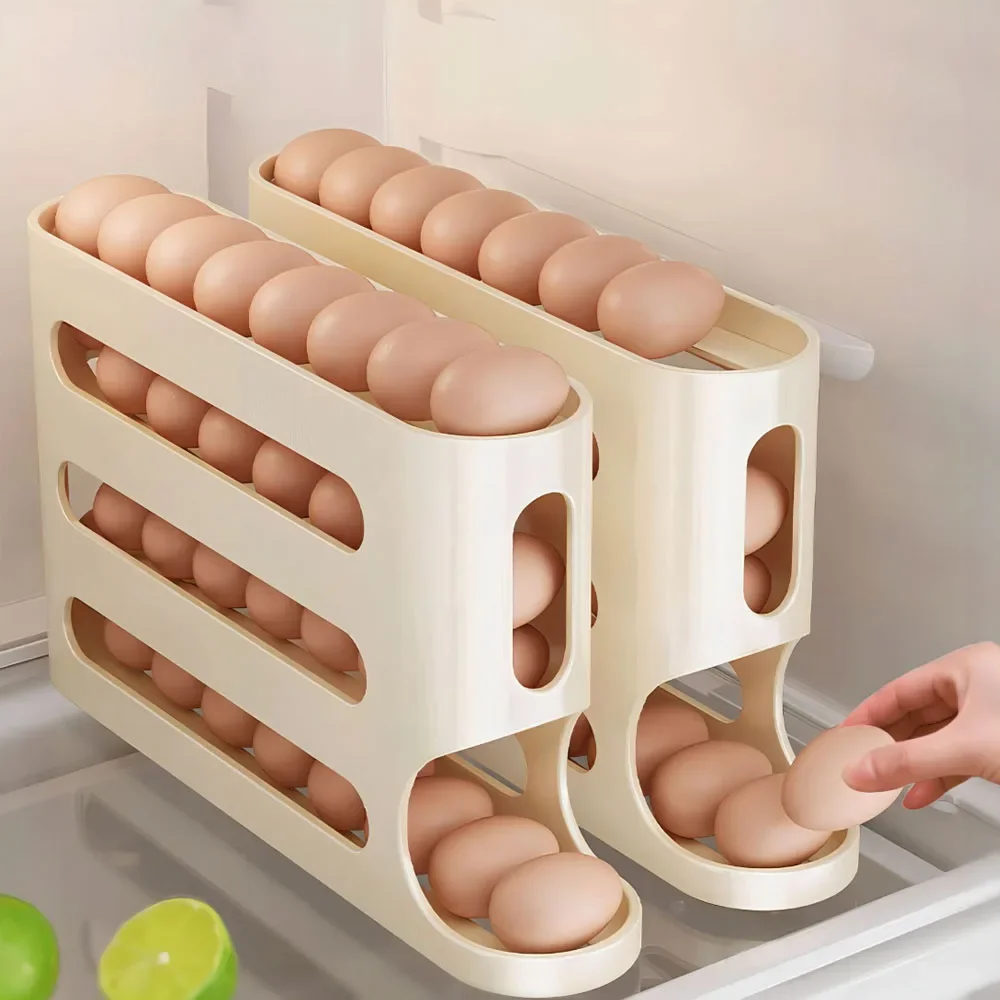 4 Layers Automatic Rolling Egg - Food Storage Cabinet For Kitchen reseña y precio
